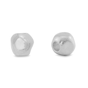 Perline di metallo DQ cubo argento antico (privo di nichel)