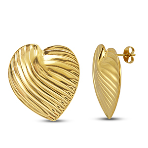  Orecchini in acciaio inossidabile cuore oro