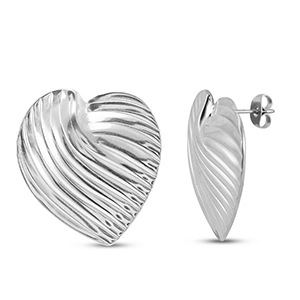  Orecchini in acciaio inossidabile cuore argento