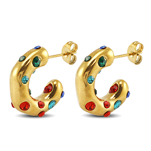 Orecchini in acciaio inossidabile oro-rosso-blu-verde