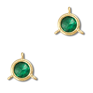 Distanziatori di vetro Crystal Glass tonda verde smeraldo-oro