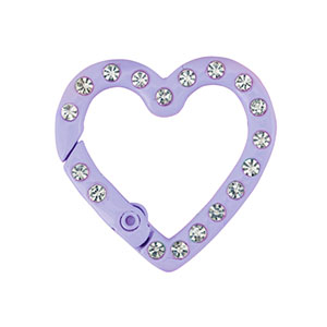 Componenti colorati anello bris&eacute; portachiavi cuore viola