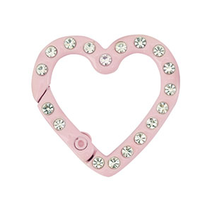 Componenti colorati anello bris&eacute; portachiavi cuore rosa chiaro
