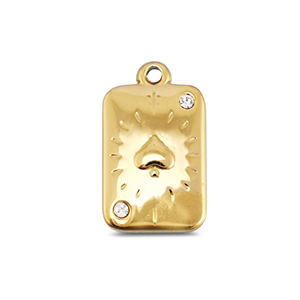 BY31&reg; Ciondoli in acciaio inossidabile carta di picche oro