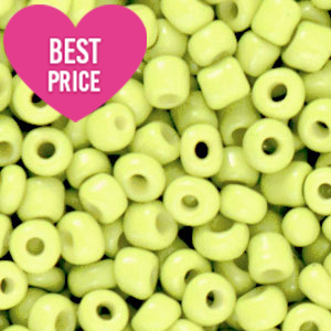 Perline di vetro rocailles 6/0 (4 mm) giallo lime