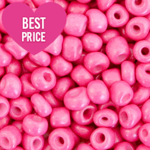 Perline di vetro rocailles 6/0 (4 mm) rosa gomma da masticare