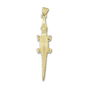 Metallo TQ in ottone ciondolo cocodrillo oro