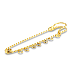 Componenti di metallo spilla decorativa con 7 anellini oro