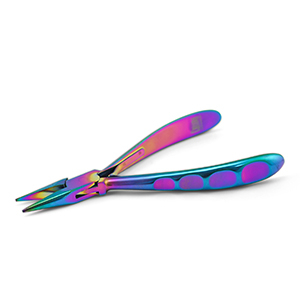Beadsmith Chroma pinza a becchi fini con molla Titanio arcobaleno