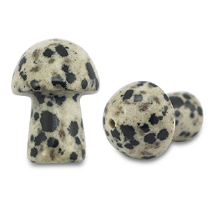 Perline in pietra naturale diaspro dalmata fungo greige-nero