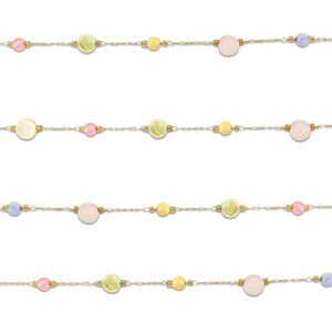 Componenti in acciaio inossidabile catena a rol&ograve; tonda oro-multicolore pastello