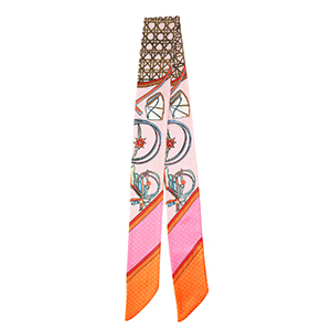 Bandana foulard con stampa vivace rosa chiaro-arancione-rosa
