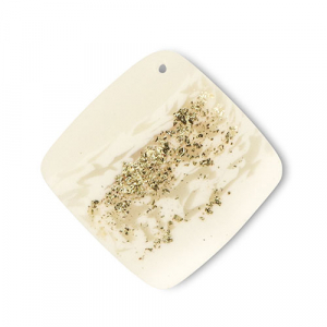 Pendenti di polimero rombo biancastro-beige-oro
