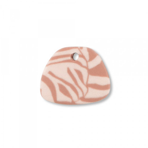 Pendenti di polimero trapezio rosa pesca chiaro-marrone chiaro