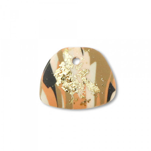 Pendenti di polimero trapezio marrone-rosa-bianco-oro
