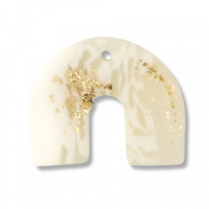 Pendenti di polimero ad arco biancastro-beige-oro