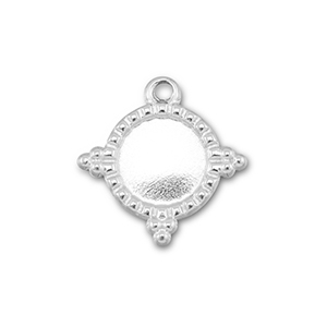 BY31&reg; Ciondoli in acciaio inossidabile con castone per SS34 fondo piatto argento