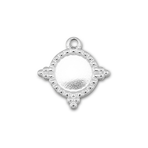 BY31&reg; Ciondoli in acciaio inossidabile con castone per SS20 fondo piatto argento