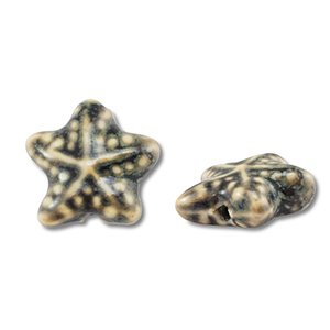 Perline di ceramica stella marina marrone chiaro