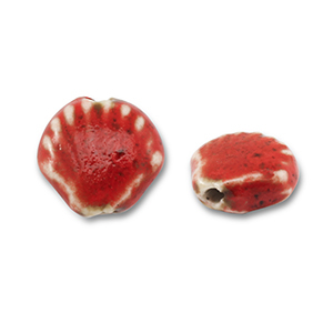 Perline di ceramica conchiglia rosso