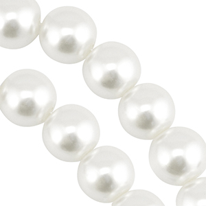 Perline di vetro con effetto perlato 16mm bianco