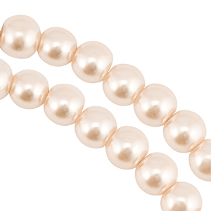 Perline di vetro con effetto perlato 4mm beige chiaro