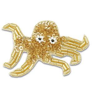 Broches polpo oro-bianco