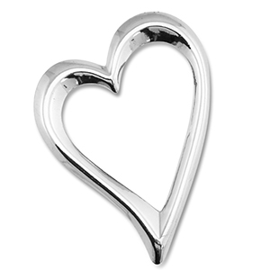 Ciondoli in acciaio inossidabile cuore argento