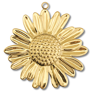 Ciondoli in acciaio inossidabile fiore oro