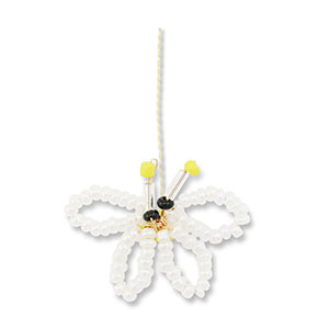 Pendenti con perline di vetro farfalla bianco-giallo-nero