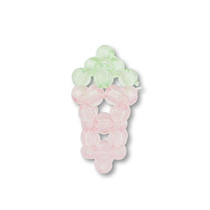 Ciondoli in acrilico uva rosa chiaro trasparente-verde chiaro trasparente
