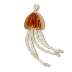 Pendenti con perline di vetro medusa marrone-nudo-marrone trasparente