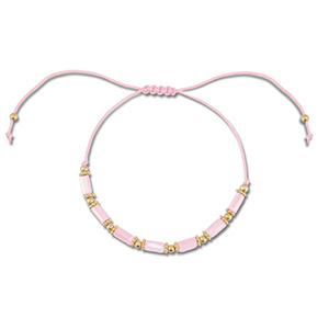 Cavigliere alla moda perline miste rosa chiaro-oro