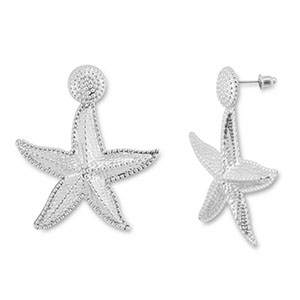 Orecchini alla moda stella marina argento