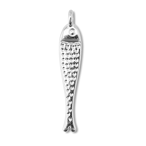 Ciondoli di metallo DQ pesce argento antico (privo di nichel)