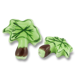 Perline di ceramica palma verde-marrone