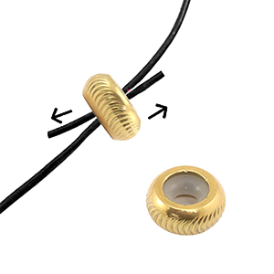 Componenti in acciaio inossidabile chiusura con perline scorrevoli con motivo 10mm oro