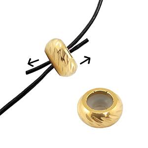 Componenti in acciaio inossidabile chiusura con perline scorrevoli con motivo 8mm oro