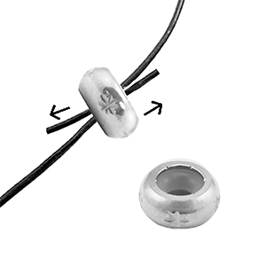Componenti in acciaio inossidabile chiusura con perline scorrevoli con motivo 9mm argento