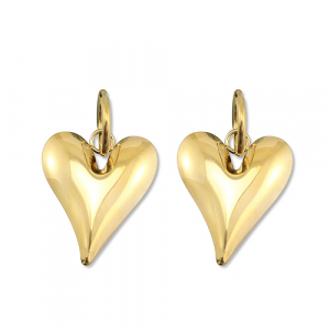 Orecchini in acciaio inossidabile cuore oro