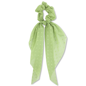 Elastici per capelli a pois con fiocco verde chiaro