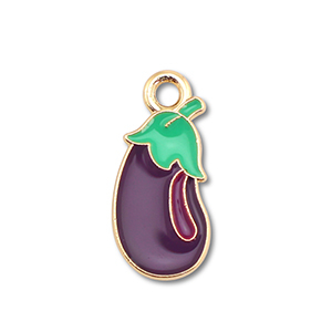 Ciondoli di metallo smalto melanzana oro-viola scuro-verde