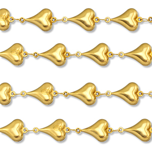 Componenti in acciaio inossidabile catena cuorre oro