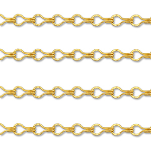 Componenti in acciaio inossidabile catena a rol&ograve; con maglia a goccia oro