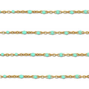Componenti in acciaio inossidabile 1mm catena oro-turchese menta