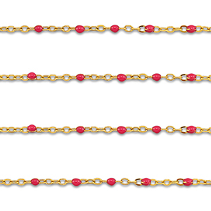 Componenti in acciaio inossidabile 1mm catena oro-rosso ciliegia