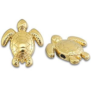 Perline in acciaio inossidabile tartaruga oro