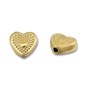 Perline in acciaio inossidabile cuore oro