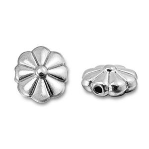 Perline in acciaio inossidabile fiore argento