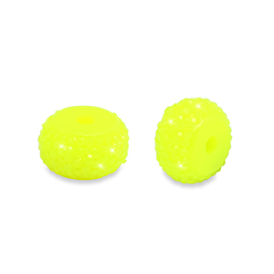Perline in resina rondella 12mm giallo neon